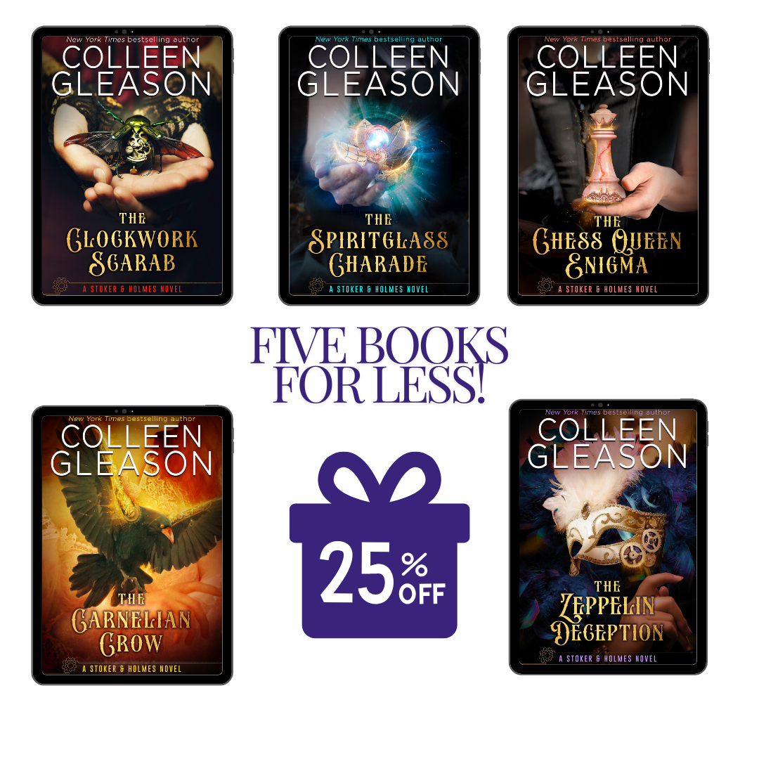 Colleen Gleason Stoker & Holmes five book cover bundle, 25% off