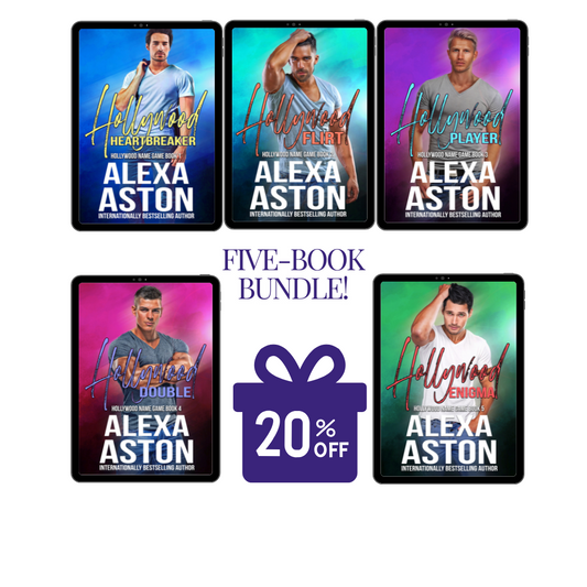 Five book Alexa Aston Hollywood Name Game front covers