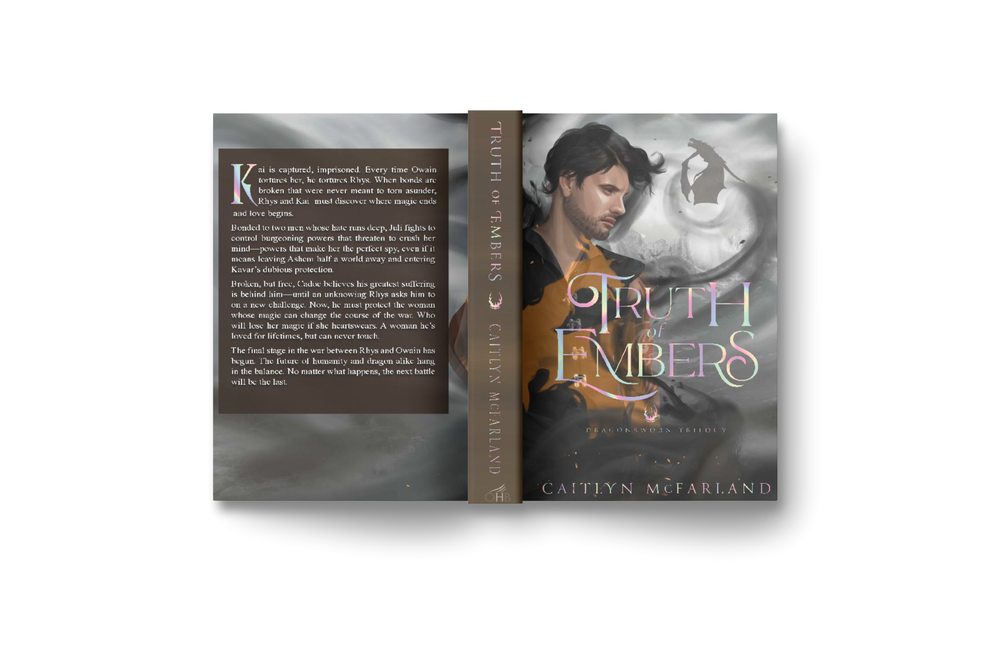 Caitlyn McFarland Truth of Embers full spread, front and back covers, spine