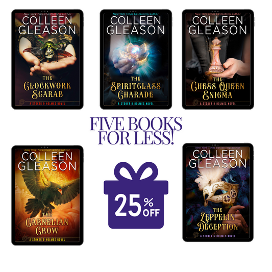 Colleen Gleason Stoker & Holmes five book cover bundle, 25% off