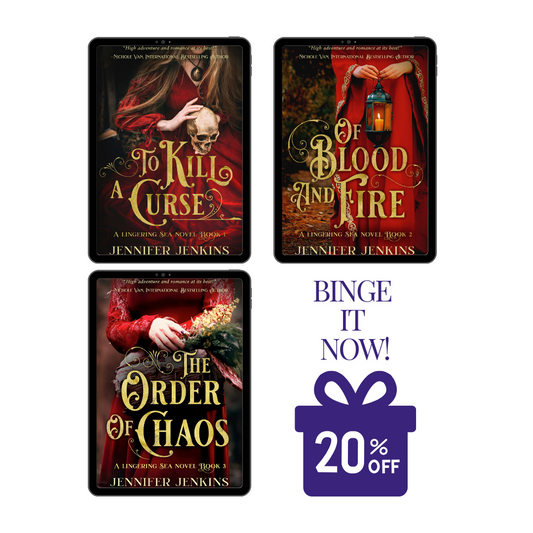 Jennifer Jenkins Lingering Sea three book bundle front covers, 20% off