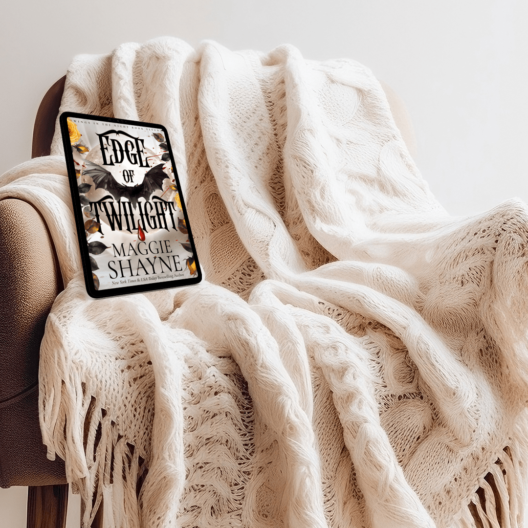 Maggie Shayne's Edge of Twilight Lifestyle 2 ebook cover with blanket and armchair