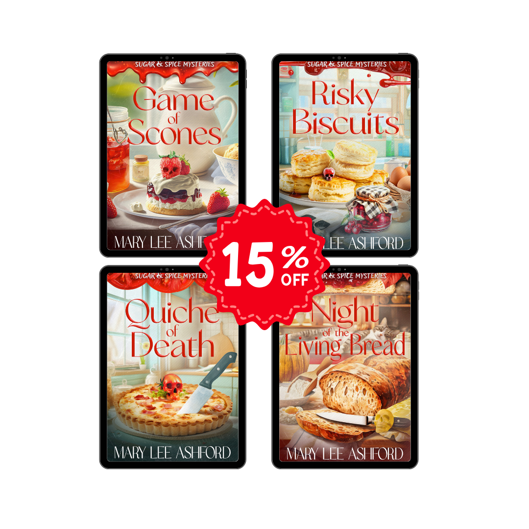 Mary Lee Ashford Sugar & Spice Mysteries 15% off front covers