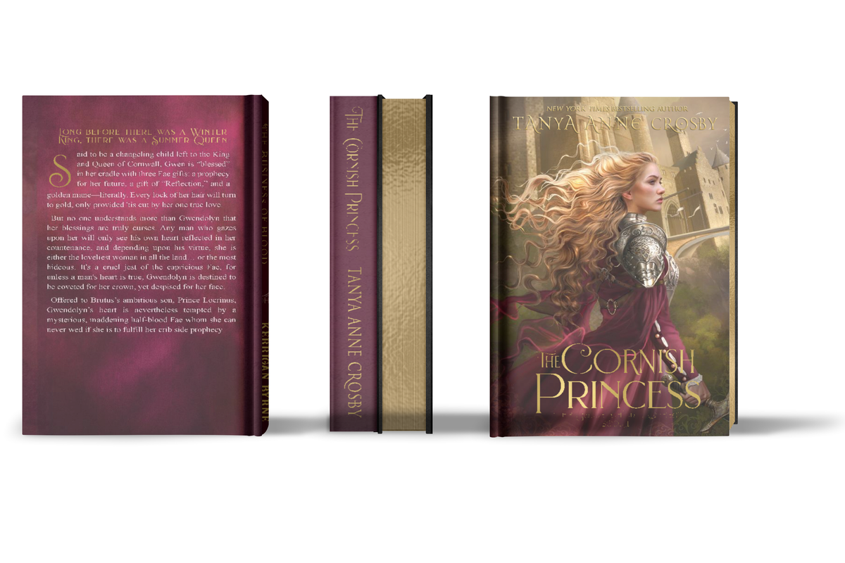 The Cornish Princess by Tanya Anne Crosby special edition, front cover, painted edges, spin, back cover