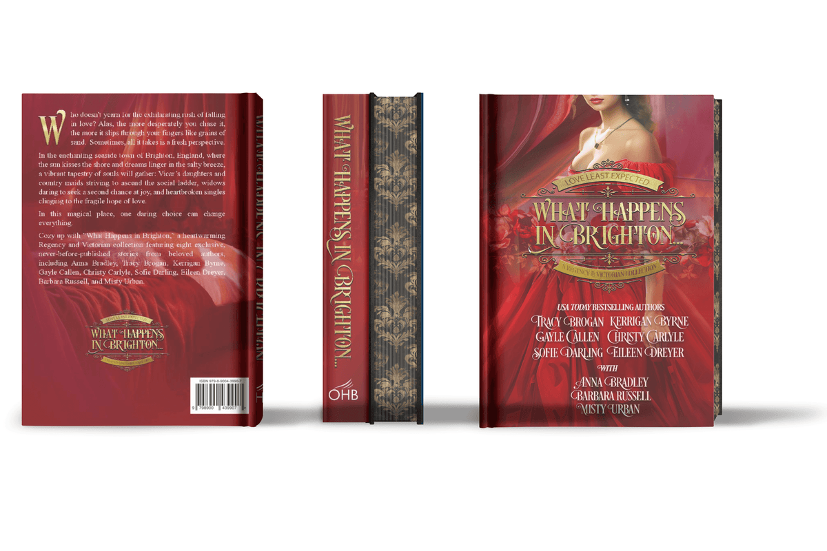 What Happens in Brighton multi author anthology special edition, front cover, painted edges, spin, back cover