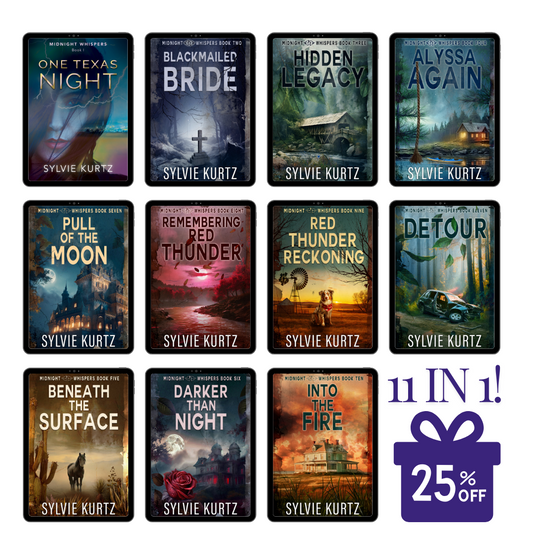 Sylvie Kurtz Midnight Whispers eleven book bundle covers, 25% off