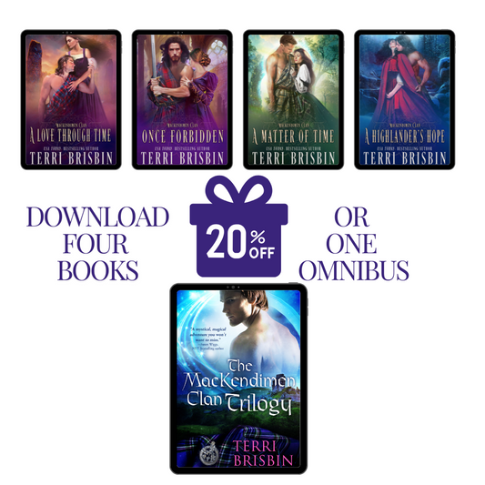 Terri Brisbin's The MacKendimen Clan four book bundle covers, 20% off